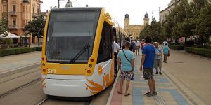 The citizens admire their tram