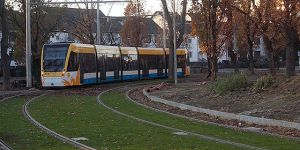 Bezöldült a villamospálya a Mester utcánál